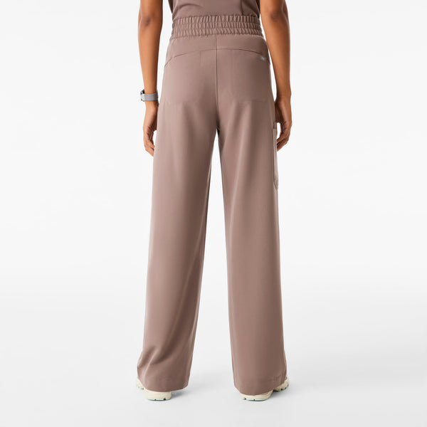 Women's Smokey Taupe Shelby Ultra-High-Rise Wide-Leg - Scrub Pant