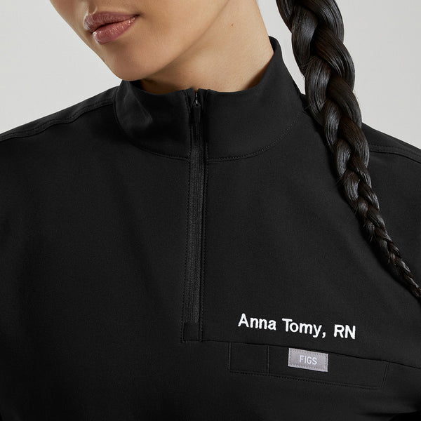 Women's Black Blakely FIBREx ¼ Zip Scrub Top