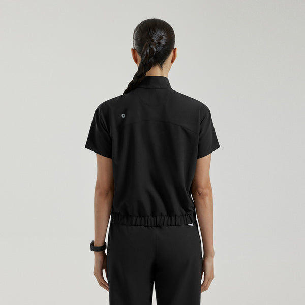 Women's Black Camrose FIBREx Mock-Neck Scrub Top