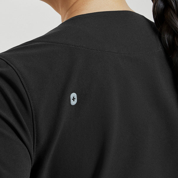 Women's Black Castella FIBREx Barrel-Leg - ScrubJumpsuit™