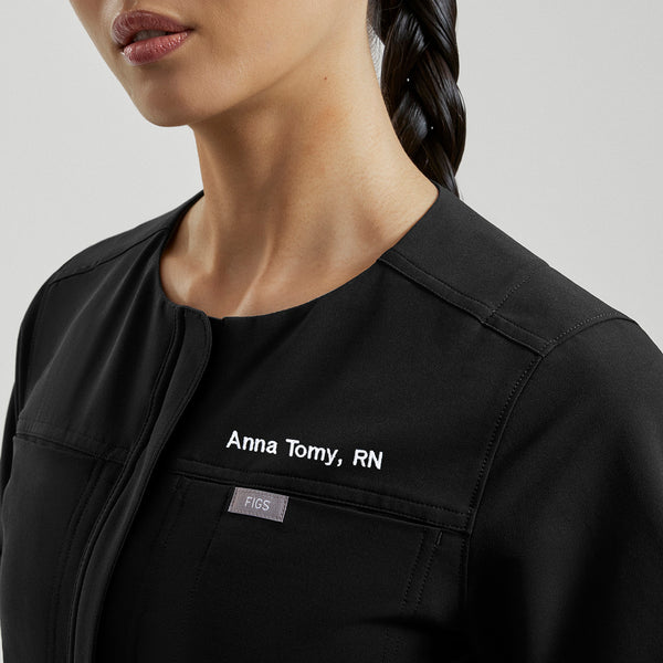 Women's Black Castella FIBREx Barrel-Leg - ScrubJumpsuit™