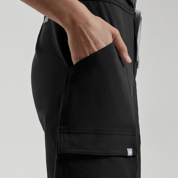 Women's Black Castella FIBREx Barrel-Leg - ScrubJumpsuit™