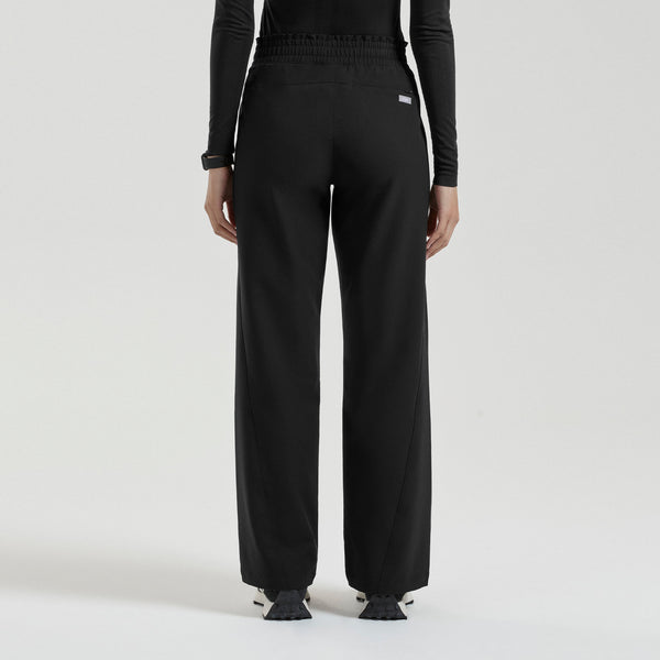 Women's Black Mina FIBREx High-Rise Wide-Leg - Scrub Pant