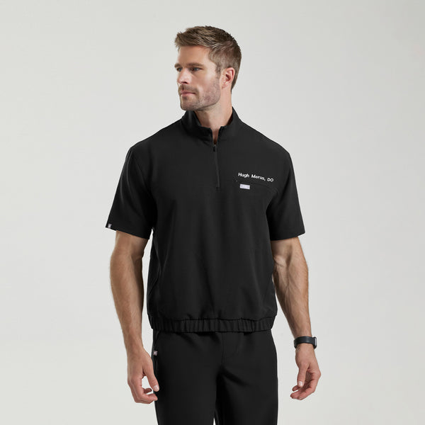Men's Black Quincy FIBREx Mock-Neck Scrub Top