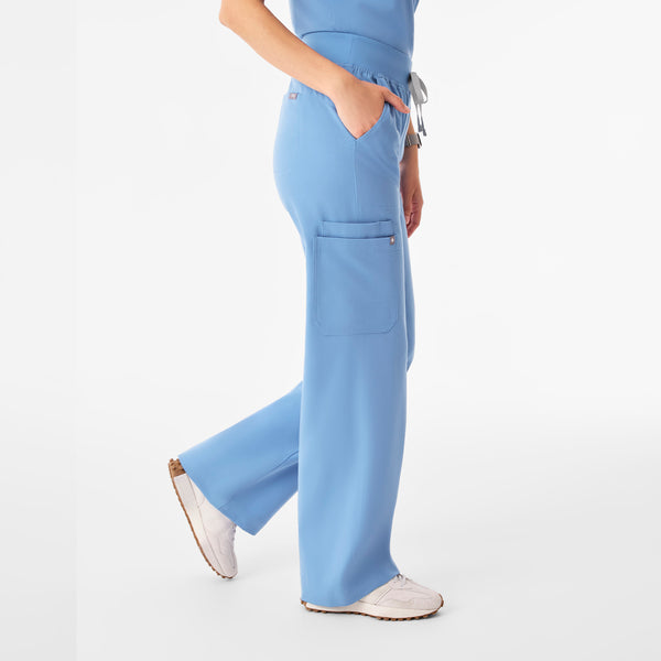 Women's Ceil Blue Isabel High-Rise Wide-Leg - Scrub Pant