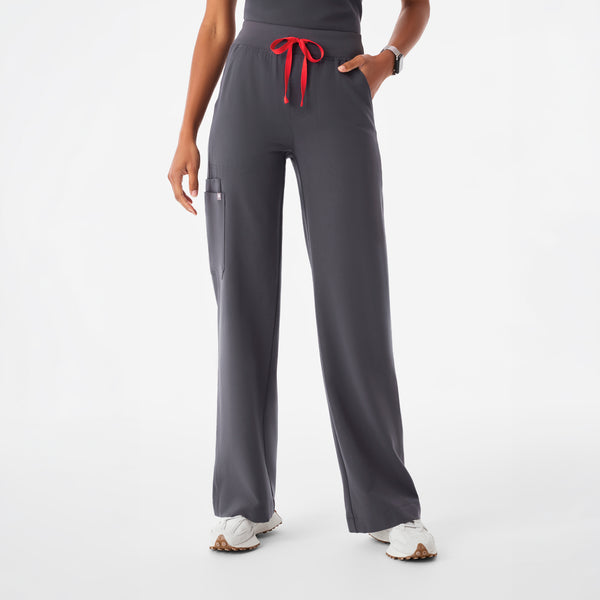 Women's Charcoal Isabel High-Rise Wide-Leg - Scrub Pant