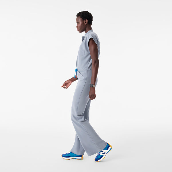 Women's Harbor Grey Rafaela Wide-Leg - Petite ScrubJumpsuit™