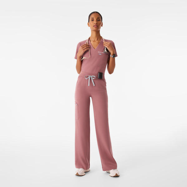 Women's Mauve Isabel High-Rise Wide-Leg - Scrub Pant