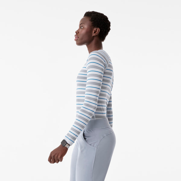 Women's Harbor Grey Salta Striped - Long-Sleeve Underscrub
