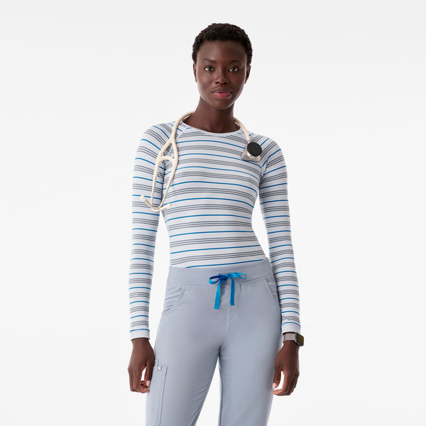 Women's Harbor Grey Salta Striped - Long-Sleeve Underscrub