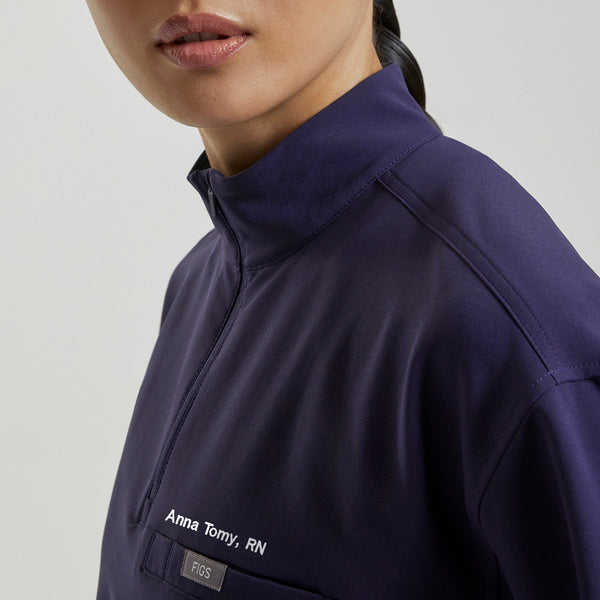 Women's Navy Blakely FIBREx ¼ Zip Scrub Top