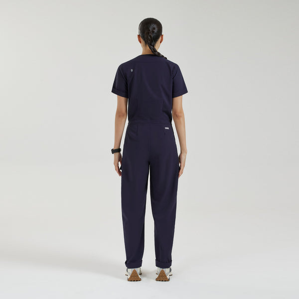 Women's Navy Castella FIBREx Barrel-Leg - Tall ScrubJumpsuit™