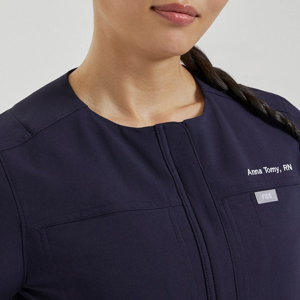 Women's Navy Castella FIBREx Barrel-Leg - Tall ScrubJumpsuit™
