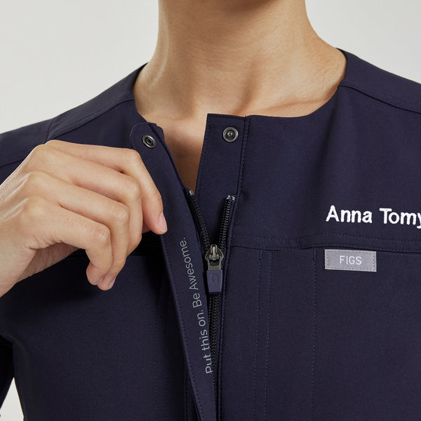 Women's Navy Castella FIBREx Barrel-Leg - Tall ScrubJumpsuit™