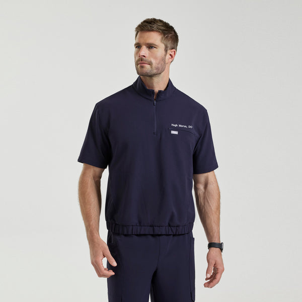 Men's Navy Quincy FIBREx Mock-Neck Scrub Top
