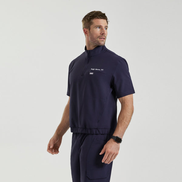 Men's Navy Quincy FIBREx Mock-Neck Scrub Top