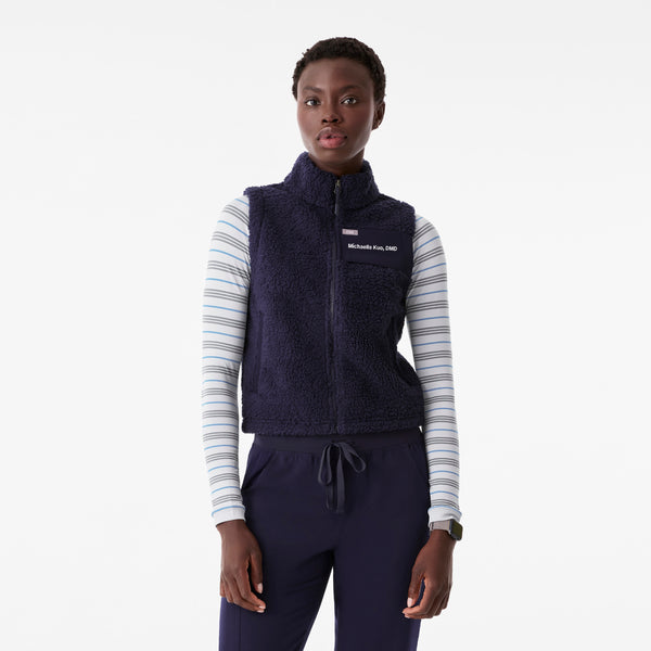 Women's Navy High-Pile Vest
