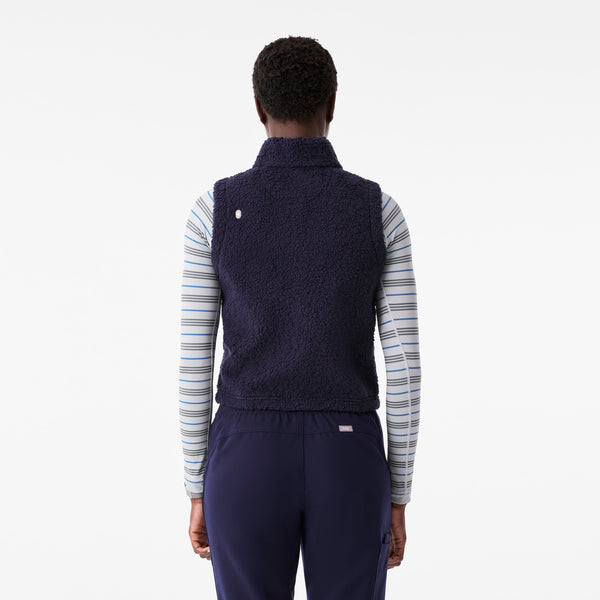 Women's Navy High-Pile Vest
