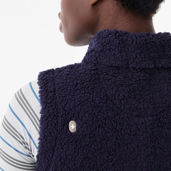 Women's Navy High-Pile Vest