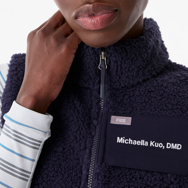 Women's Navy High-Pile Vest