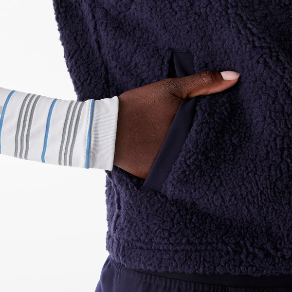 Women's Navy High-Pile Vest