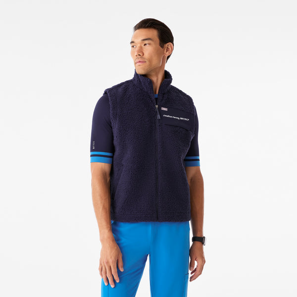 Men's Navy High-Pile Vest