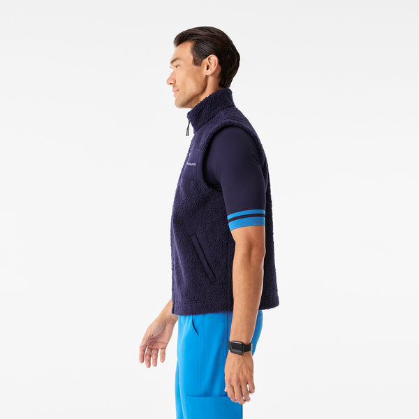Men's Navy High-Pile Vest