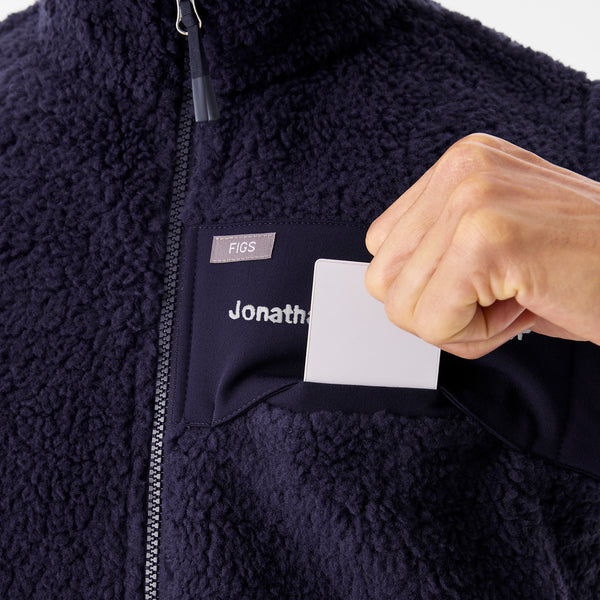 Men's Navy High-Pile Vest