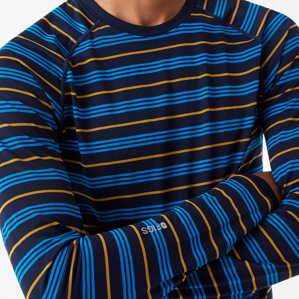 Men's Navy Makato Striped - Long-Sleeve Underscrub