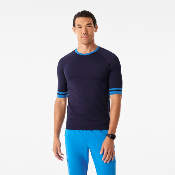 Men's Navy Makato Striped - Short-Sleeve Underscrub
