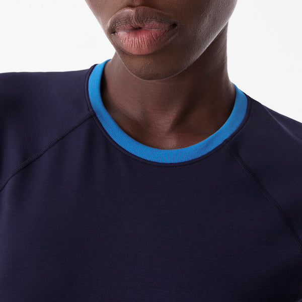 Women's Navy Salta Striped - Short-Sleeve Underscrub