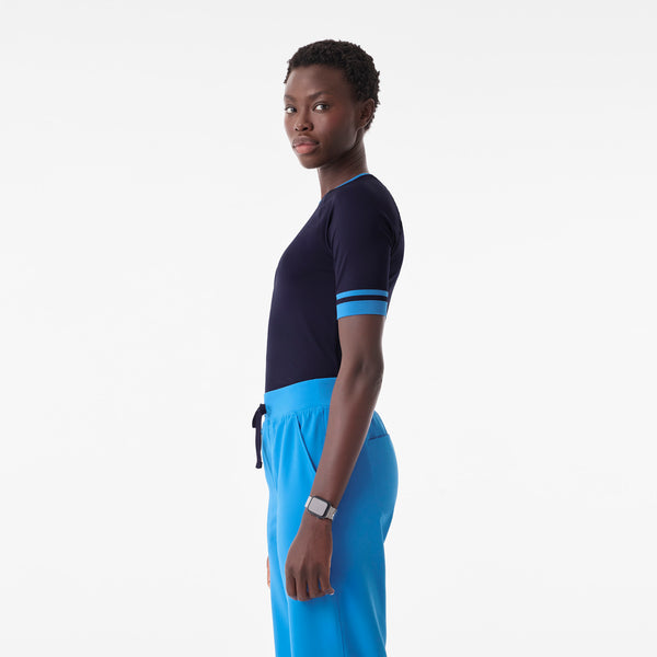 Women's Navy Salta Striped - Short-Sleeve Underscrub