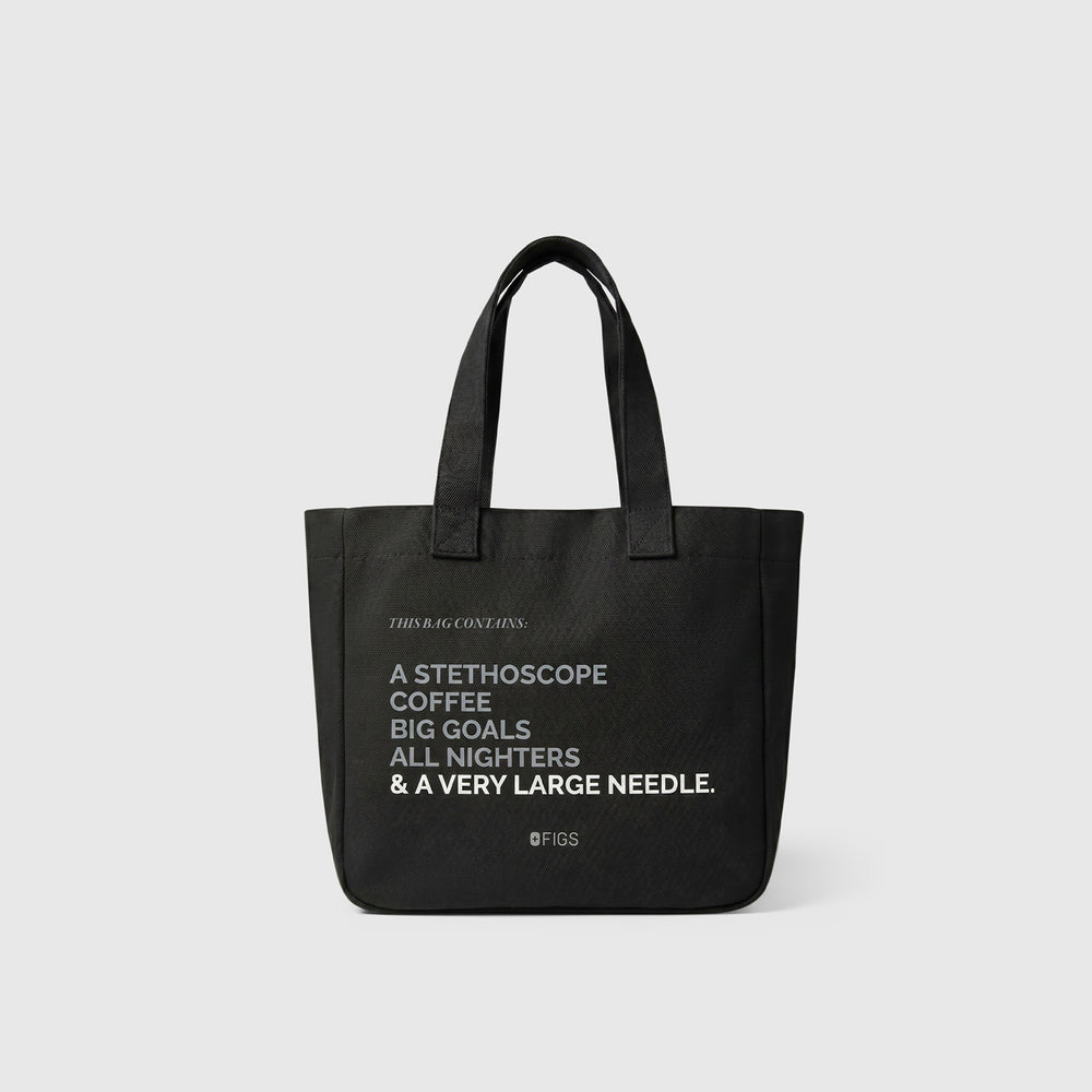 Black - A Very Large Needle Mini Canvas Tote