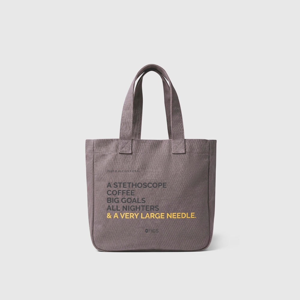 Dark Grey - A Very Large Needle Mini Canvas Tote