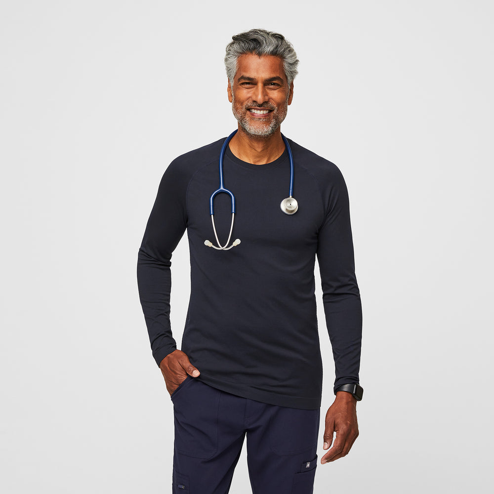 men's Navy Makato Seamless - Longsleeve Underscrub (3XL-6XL)