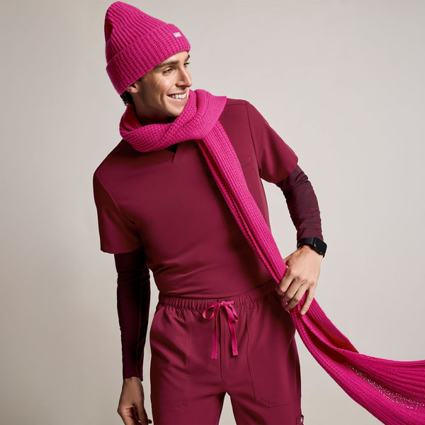Men's Deep Cranberry Leon -  Scrub Top™