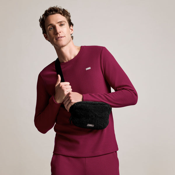 Men's Deep Cranberry Off-Shift Waffle - Long-Sleeve Top™