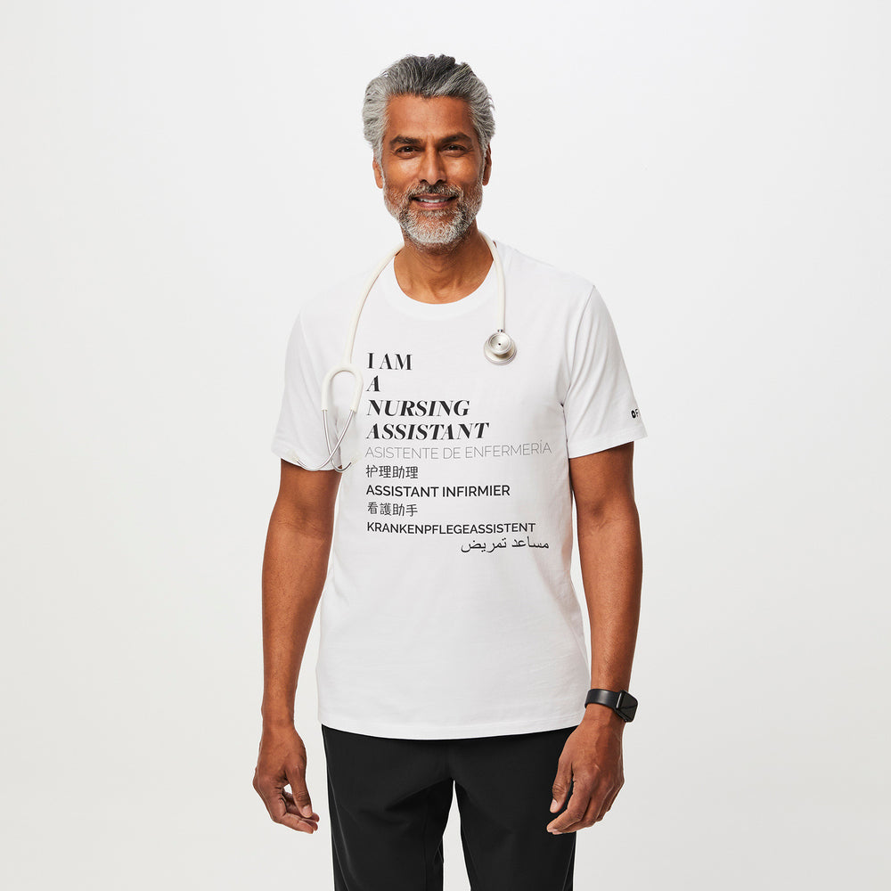 Men's White Nursing Assistant - Short-Sleeve Underscrub