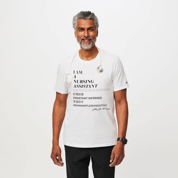 Men's White Nursing Assistant - Short-Sleeve Underscrub