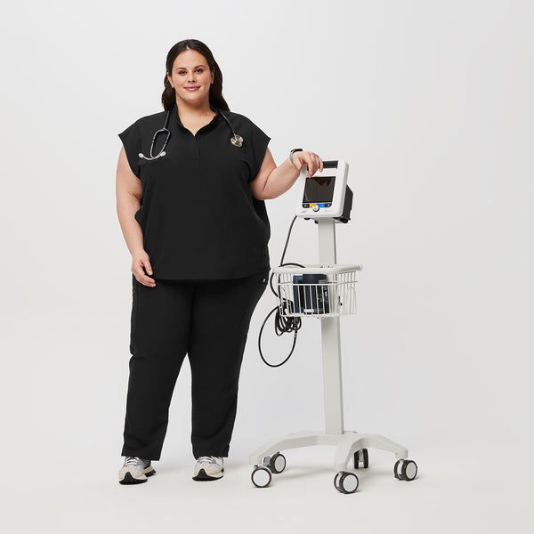 Women's Black Rafaela™ - Oversized  Scrub Top (3XL - 6XL)