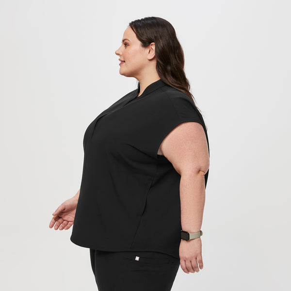 Women's Black Rafaela™ - Oversized  Scrub Top (3XL - 6XL)