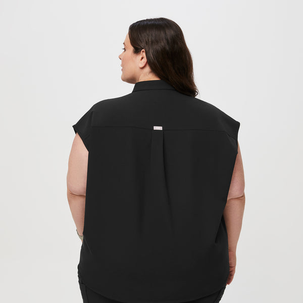 Women's Black Rafaela™ - Oversized  Scrub Top (3XL - 6XL)