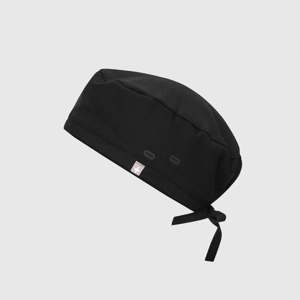 Black FIGS Scrub Cap With Buttonholes