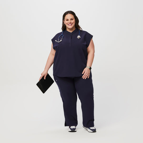 Women's Navy Rafaela™ - Oversized  Scrub Top (3XL - 6XL)