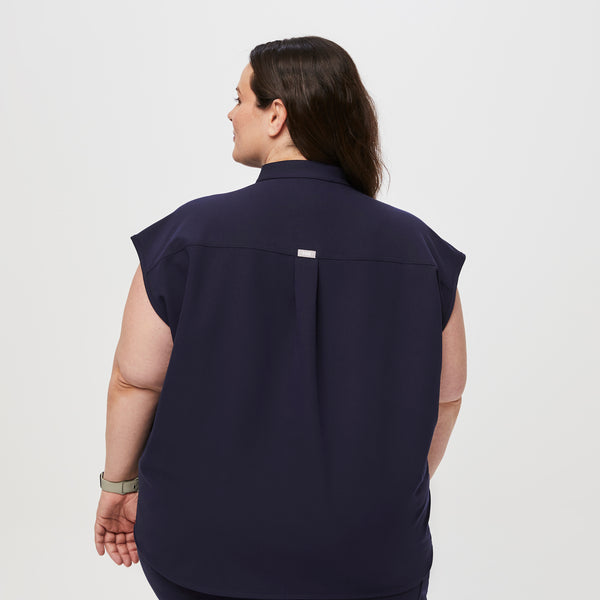 Women's Navy Rafaela™ - Oversized  Scrub Top (3XL - 6XL)