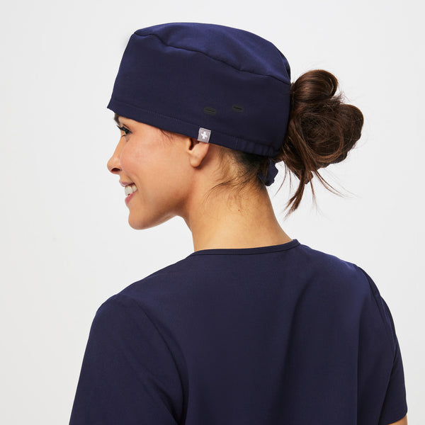 Navy FIGS Scrub Cap With Buttonholes