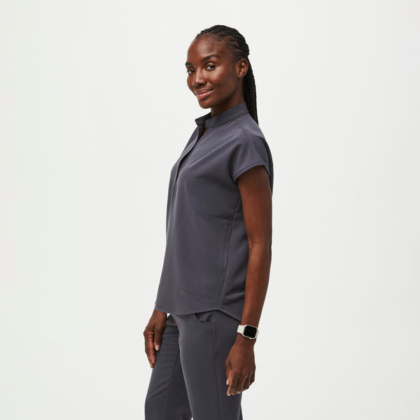 Women's Charcoal Rafaela™ - Oversized  Scrub Top (3XL - 6XL)