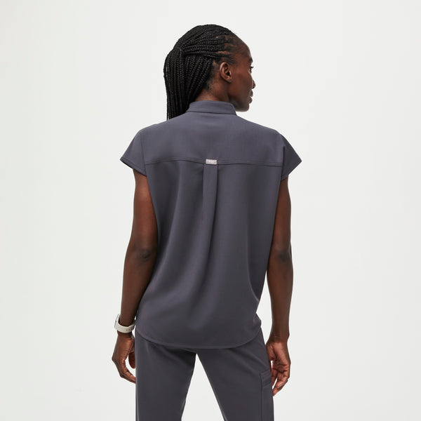 Women's Charcoal Rafaela™ - Oversized  Scrub Top (3XL - 6XL)