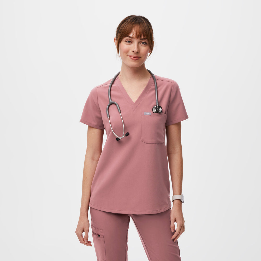 women's Mauve Catarina™ - One-Pocket Scrub Top