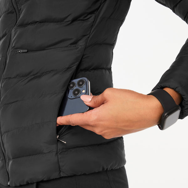 Women's Black Packable - Puffer Jacket